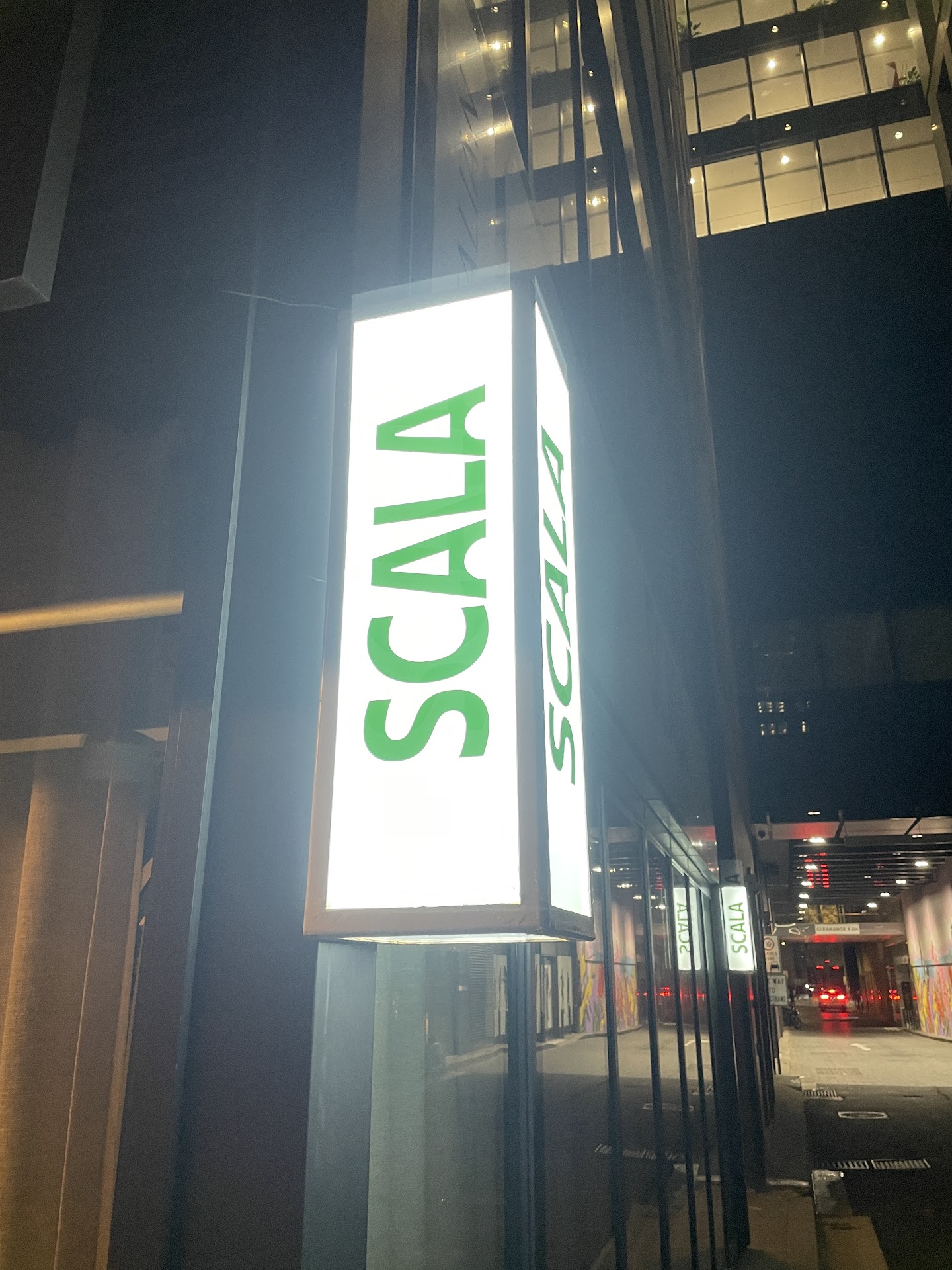 Scala Lane illuminated street sign