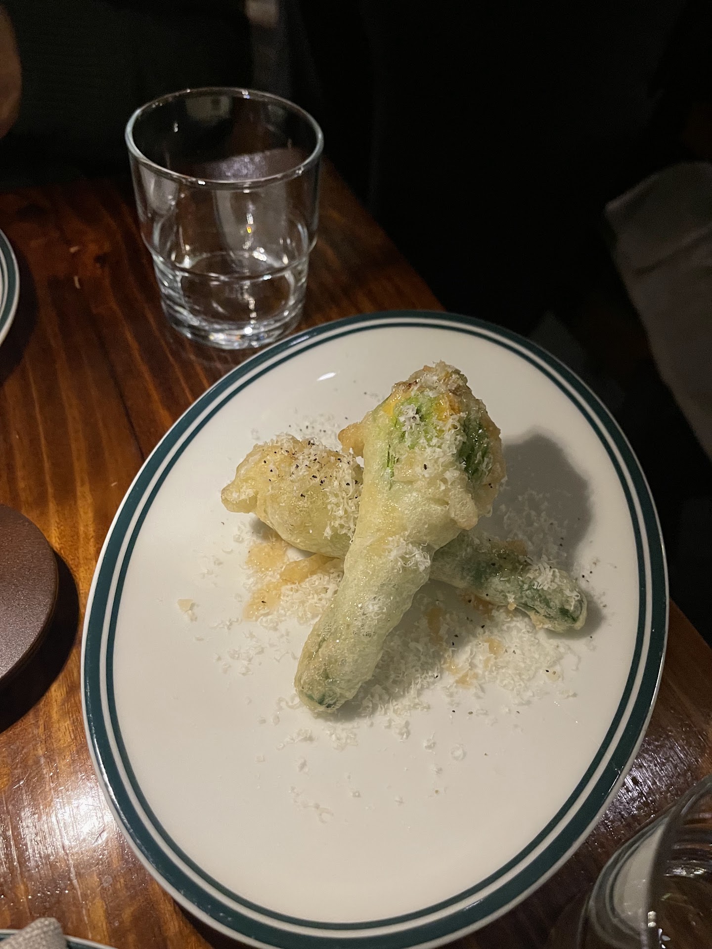 Stuffed zucchini flowers at Scala Lane